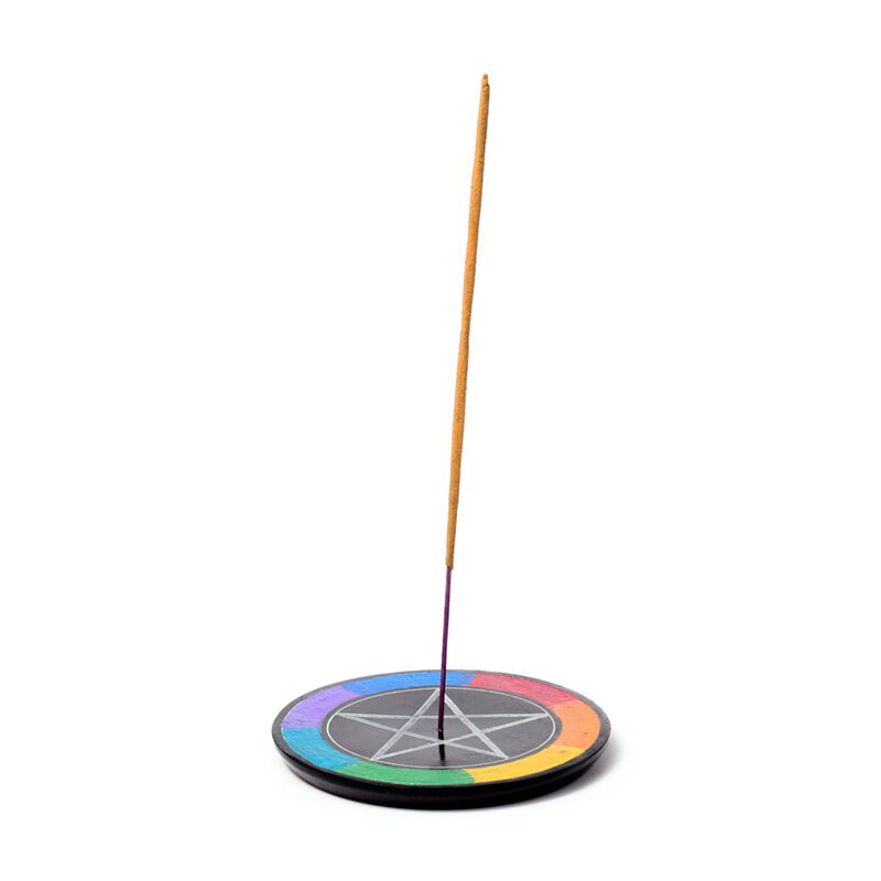 Soapstone chakra pentagram star incense holder bowl