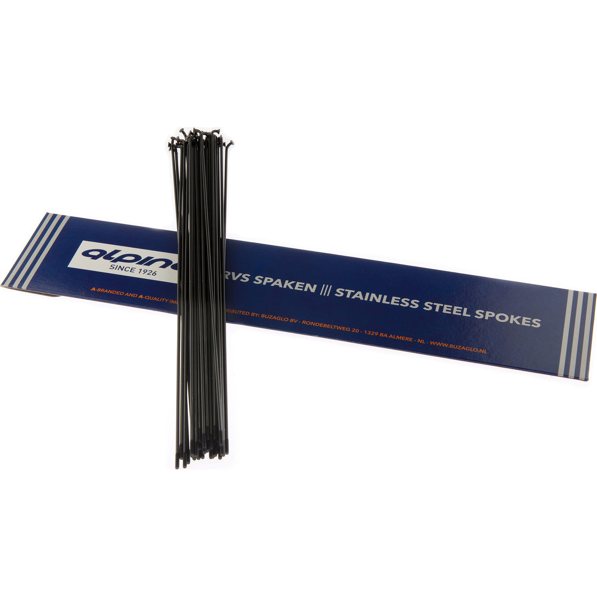 Alpina spaken 14g (2,00 mm) 296 mm rustfrit stål sort (P36)