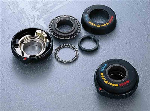 Shimano headset lock 1 inch x 24 TPI, threaded version. Comes without lower headset cup.