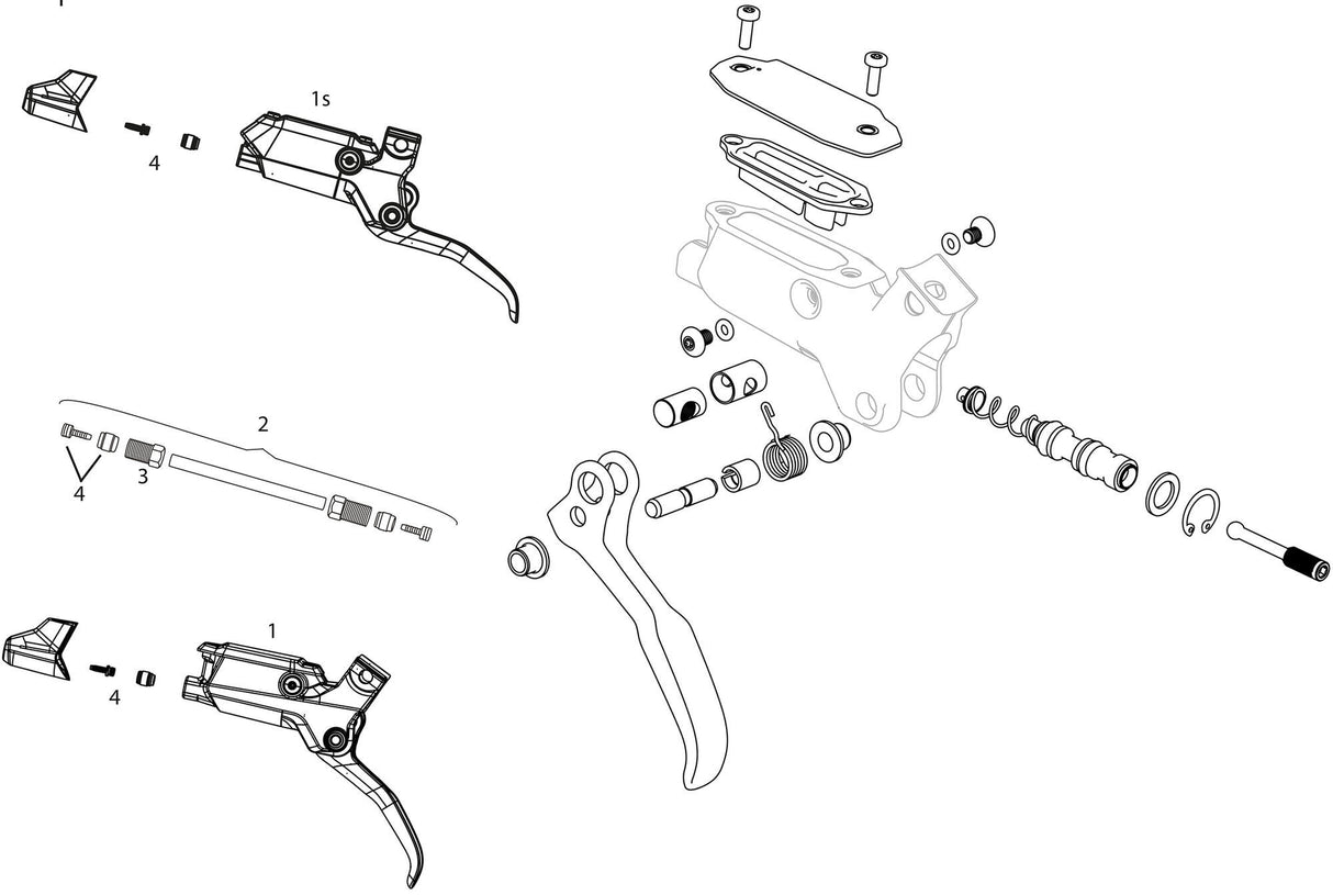 Sram schijfrem db8 . disc brake db8 rear 1800mm