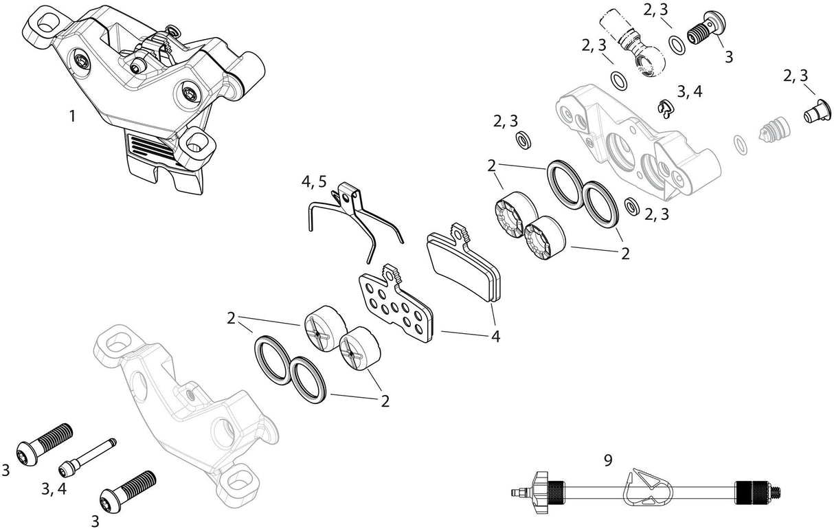 Sram schijfrem motive silver front disc brakes motifs silver black