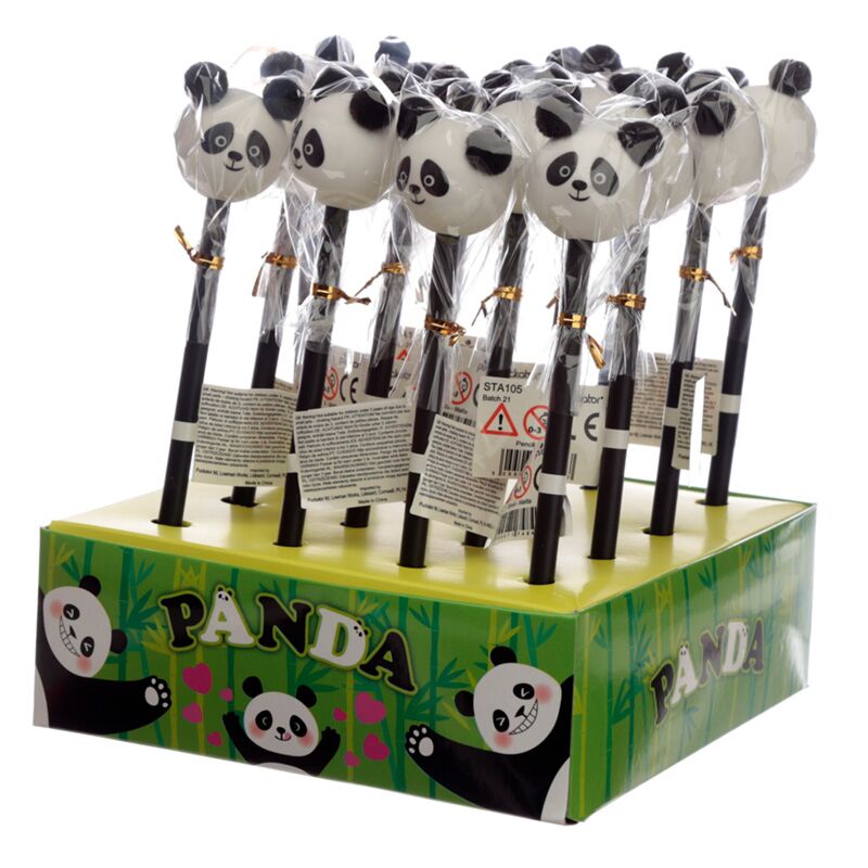 Panda - lápiz con pompones