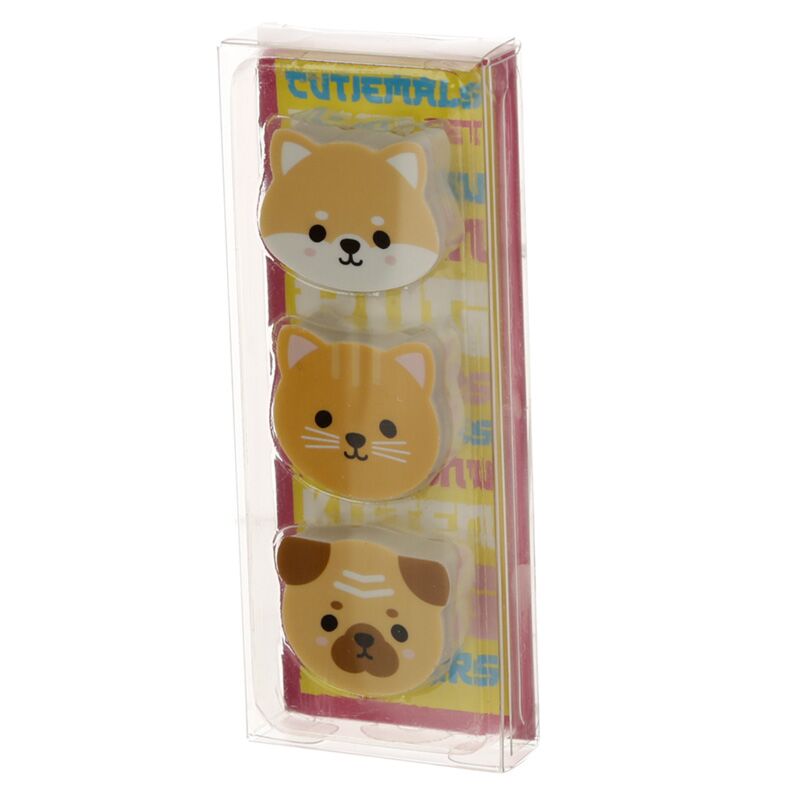 Set vun 3 Adoramals Pug Kat Shiba Inu Gummel