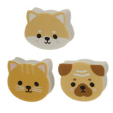 Set vun 3 Adoramals Pug Kat Shiba Inu Gummel