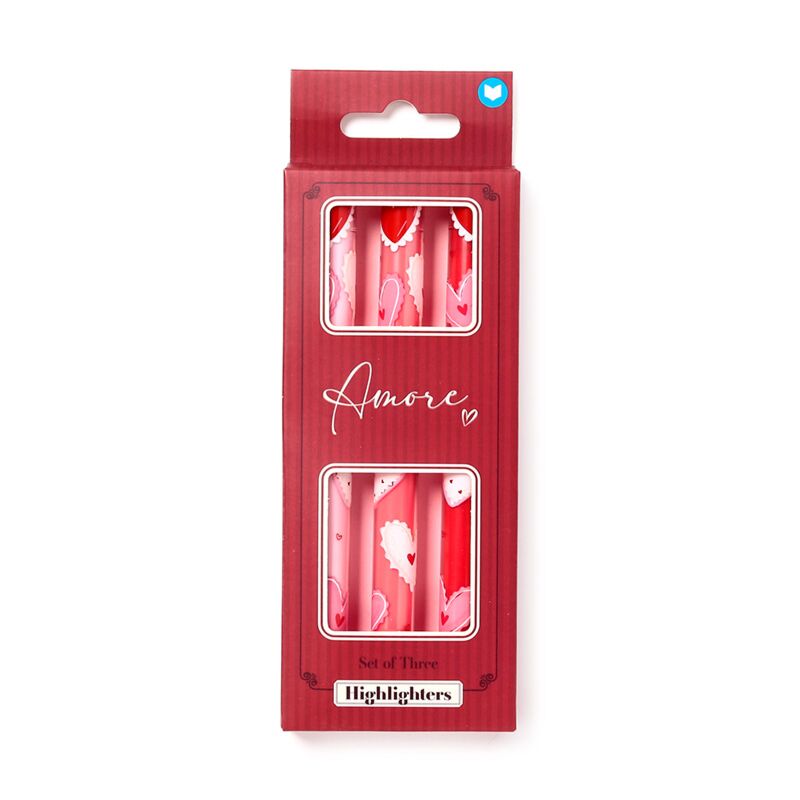 Amore hart pop top highlighter set van 3