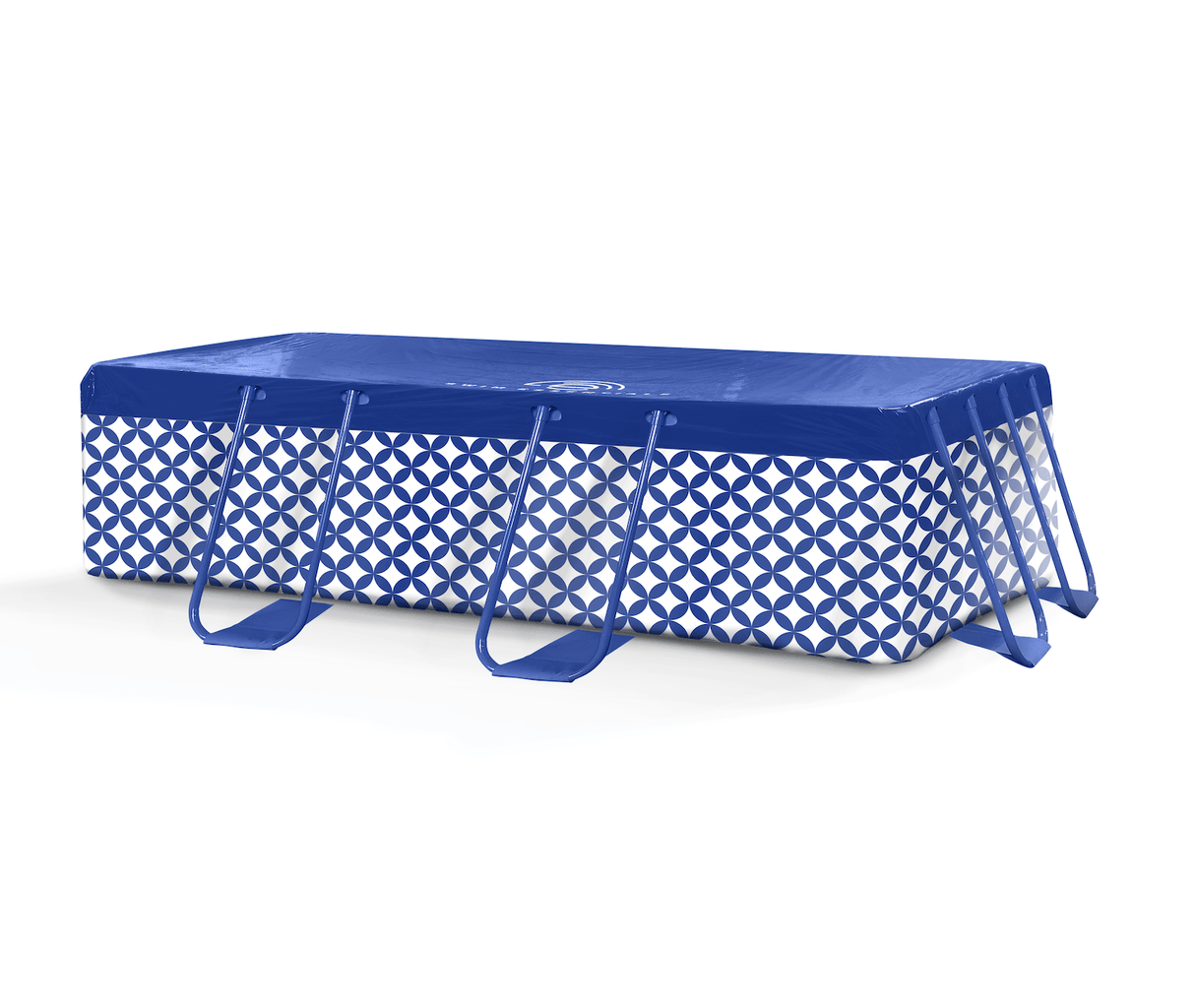 Elegance | dark blue and white pool cover - 200 x 400 cm
