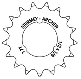 Sturmeyarcher sprocket sturmey archer 17t - 1 8 flat model - chrome
