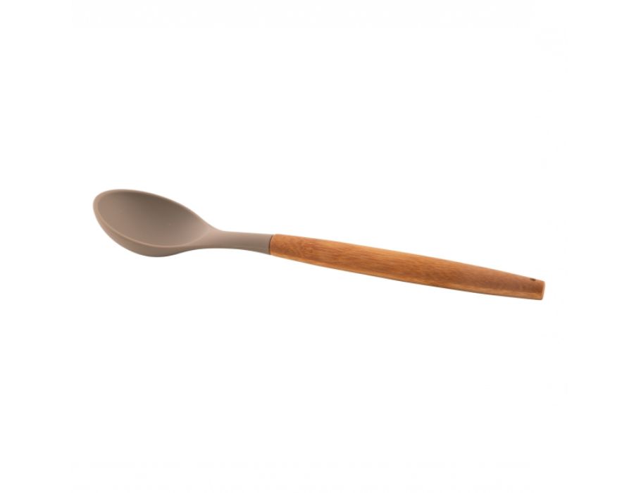 Rockshox serving spoon - Silicone - Bamboo Handle - Taupe