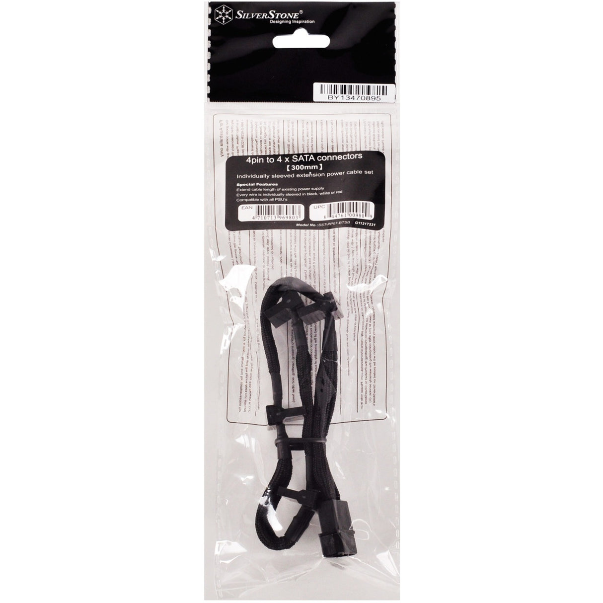 Silverstone Adapter 4-Pin Molex> 4x 15-pin SATA