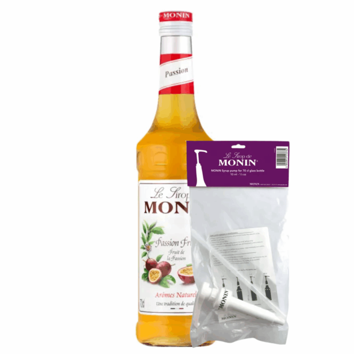 Monin sirup passion (70 cl) + sirup pumpe (10 ml)