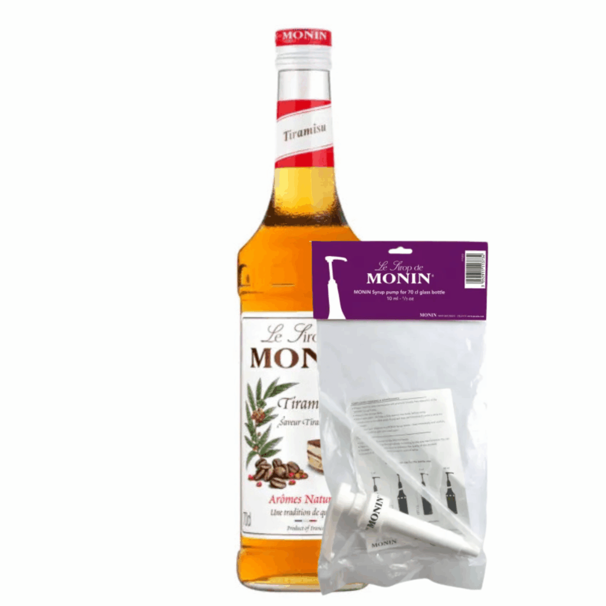 Monin sirup tiramisu (70 cl) + sirup pumpe (10 ml)