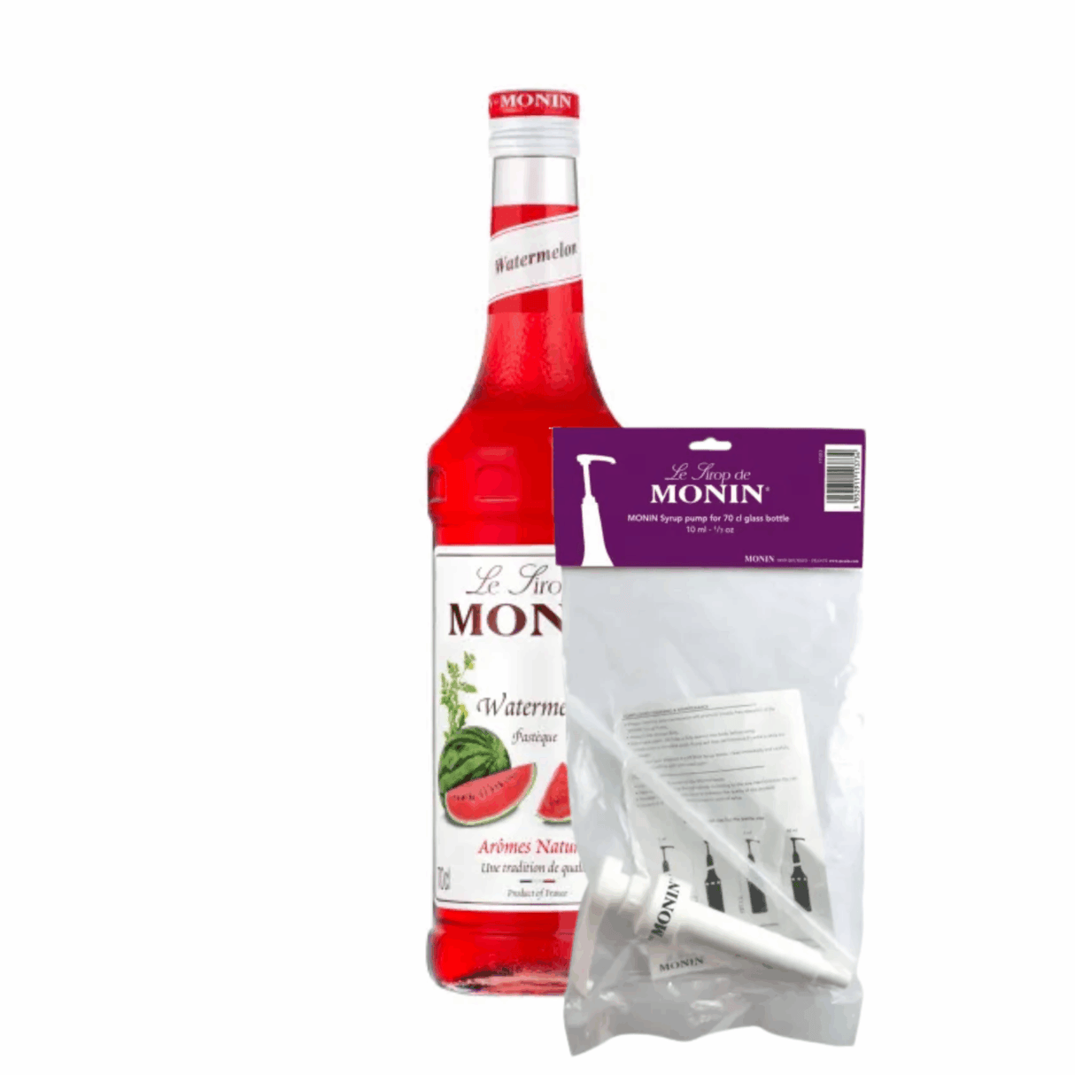 Monin syrup raspberry (70 cl) + syrup pump (10ml)