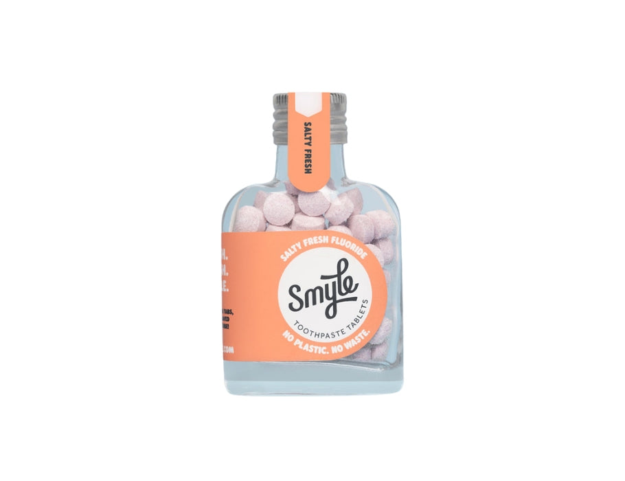 Smyle toothpaste tabs salty fresh - bottle 65st. - with fluoride