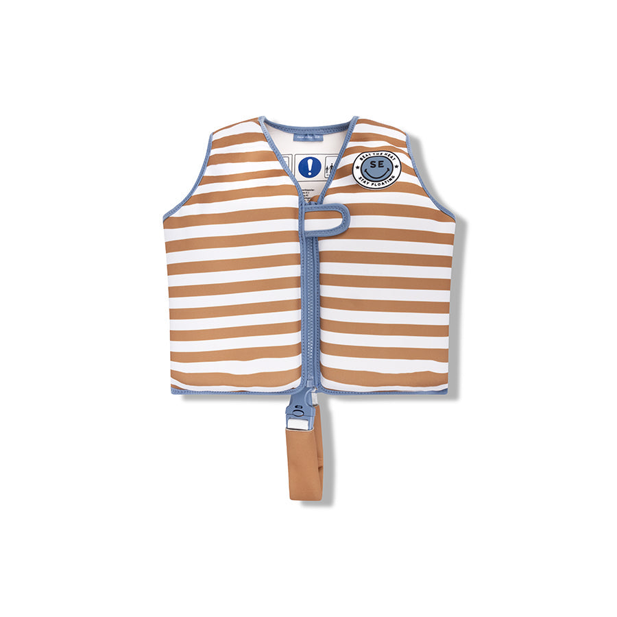 Softlines Brown White Striped Swimming Vest 3-6 years