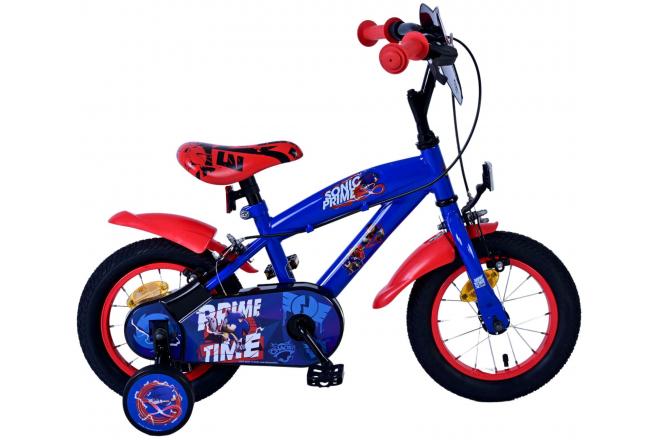 Sonic Prime Otroško kolo - Fantje - 12 palčni - modro rdeča - dve ročni zavora