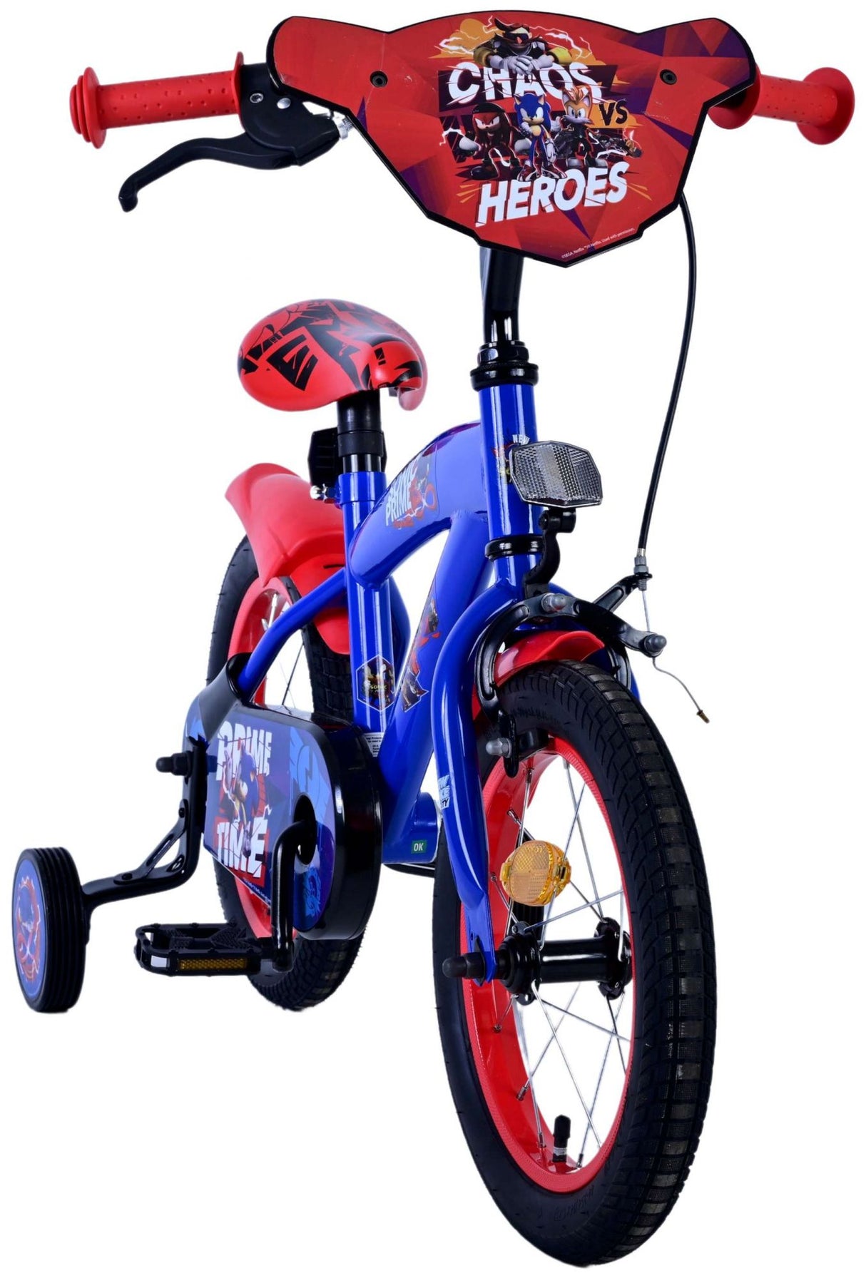 Sonic prime kinderfiets - jongens - 14 inch - blauw rood