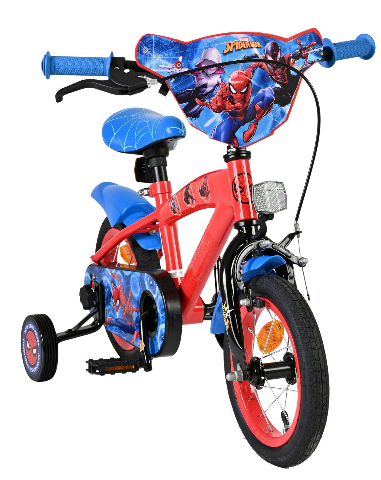 Spiderman spider-man kinderfahrrad - jungen - 12 zoll - blau rot