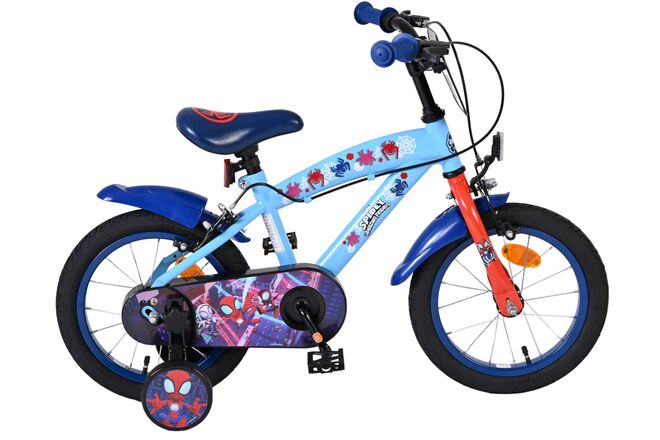 Spidey und seine tollen freunde spidey kinderfiets - jongens - 14 inch - blue red - twee handbrakes