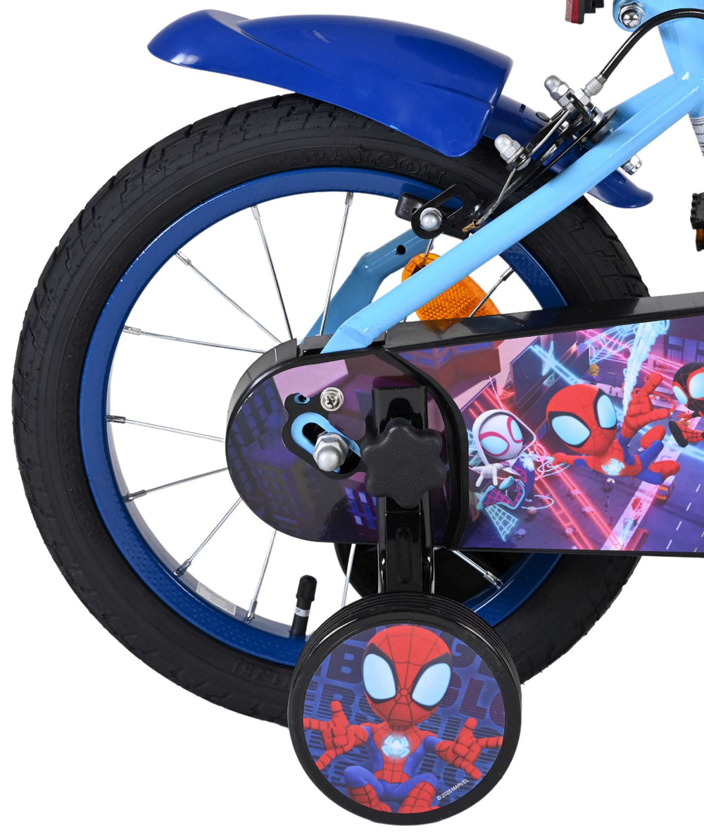 Spidey und seine tollen freunde spidey kinderfiets - jongens - 14 inch - blue red - twee handbrakes