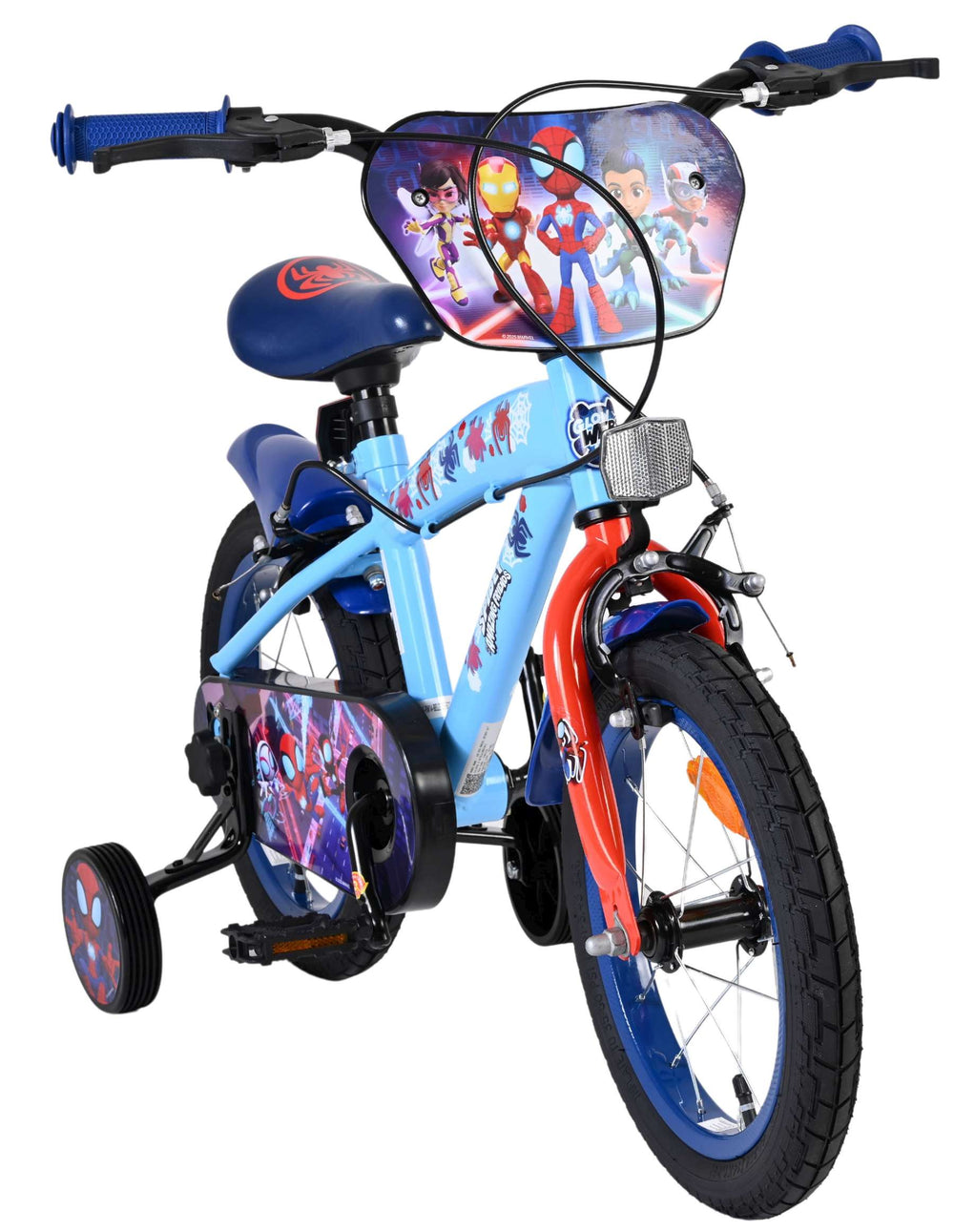 Spidey und seine tollen freunde spidey kinderfiets - jongens - 14 inch - blue red - twee handbrakes