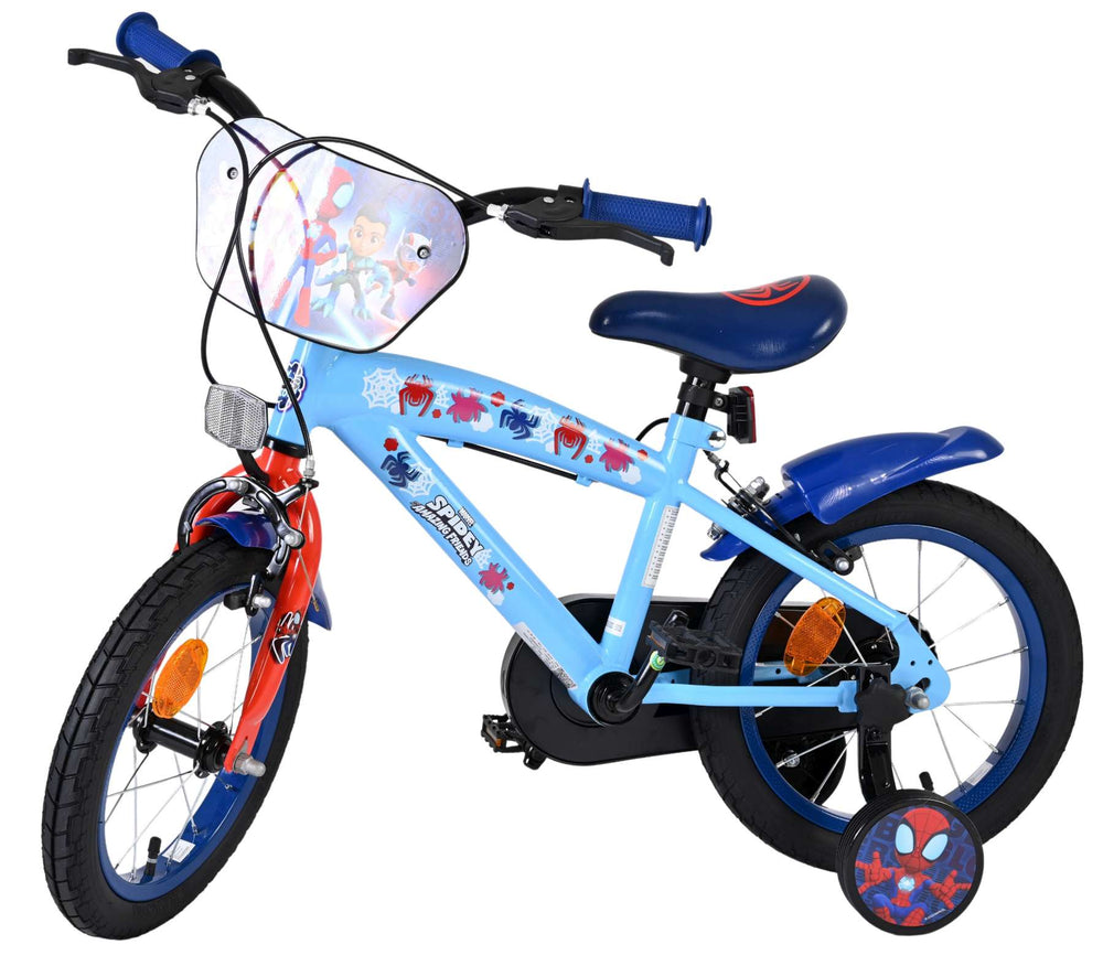Spidey und seine tollen freunde spidey kinderfiets - jongens - 14 inch - blue red - twee handbrakes