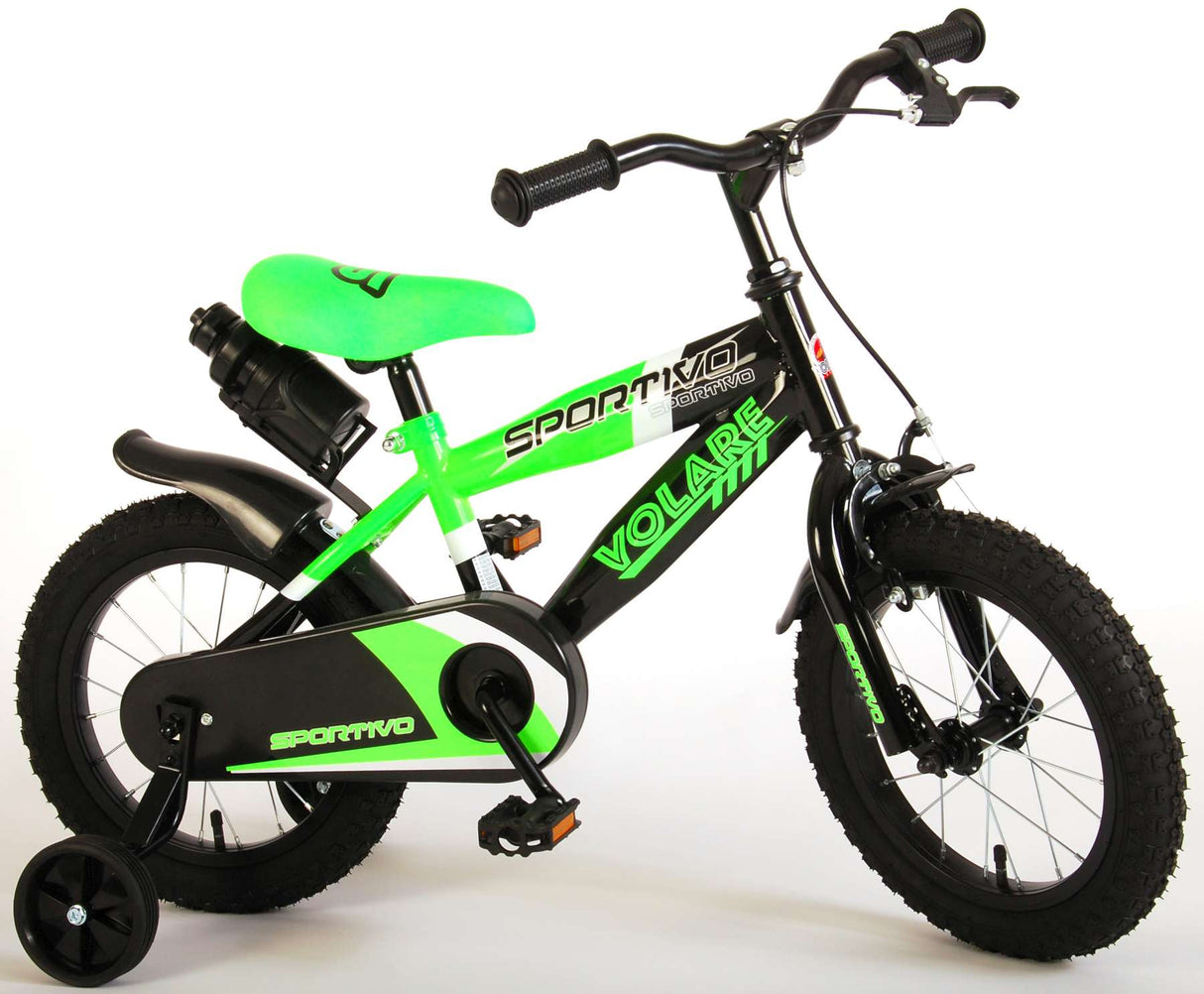 Volare Sportivo Children's Bike Boys 14 inch Neon Green Black 95% assembled