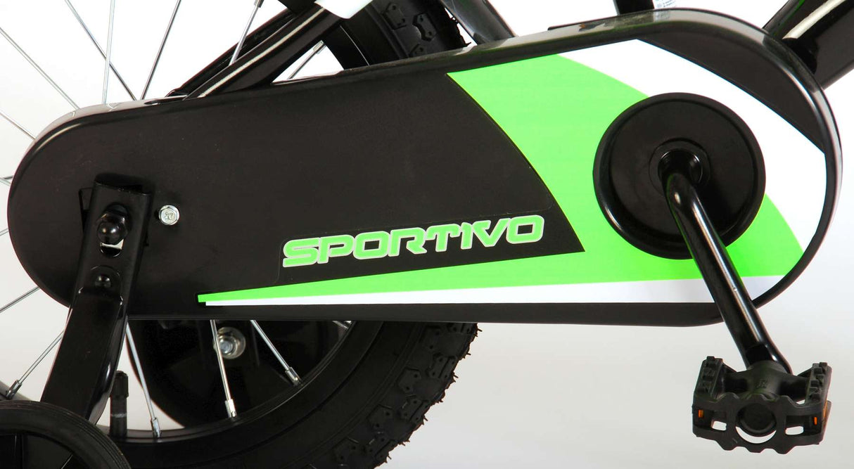 Volare Sportivo Children's Bike Boys 14 inch Neon Green Black 95% assembled