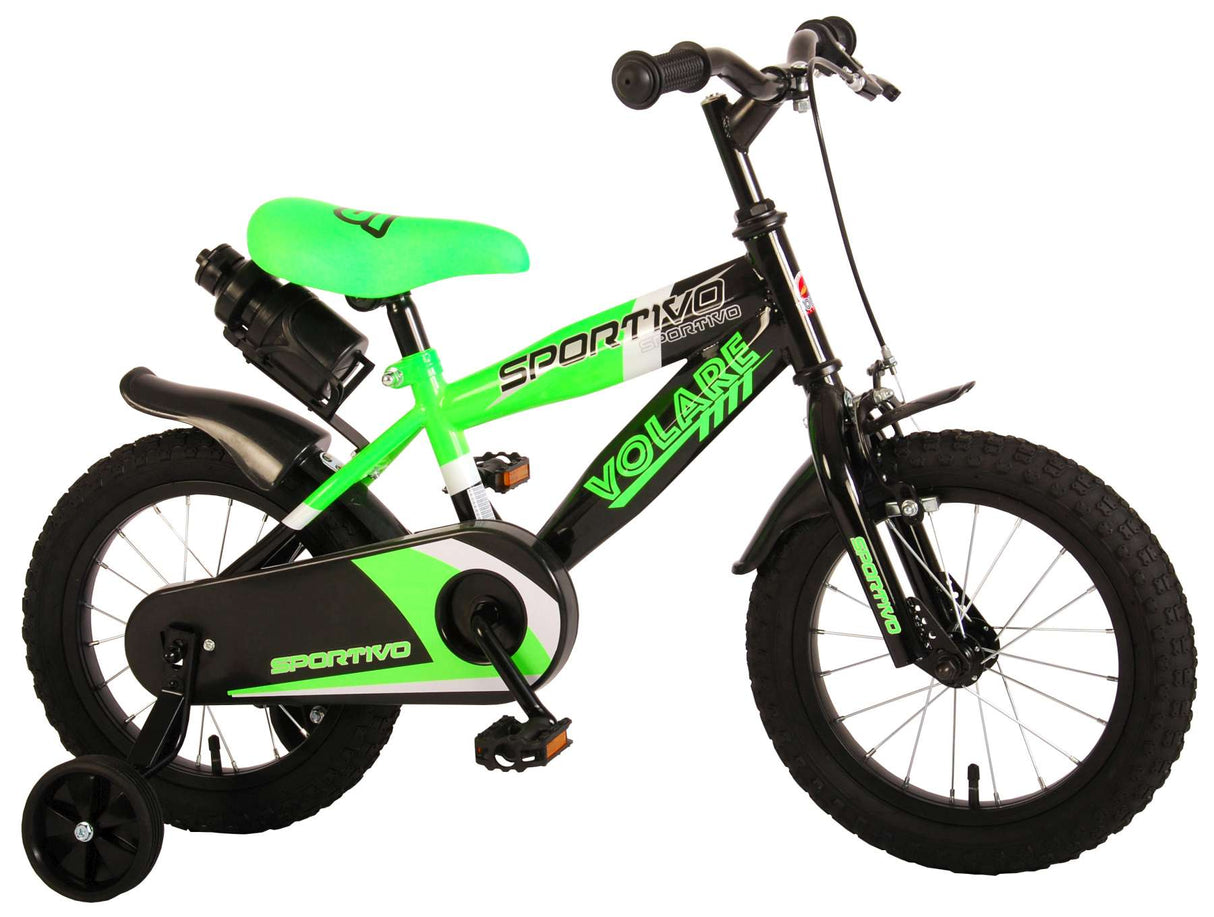 Volare Sportivo Children's Bike Boys 14 inch Neon Green Black 95% assembled