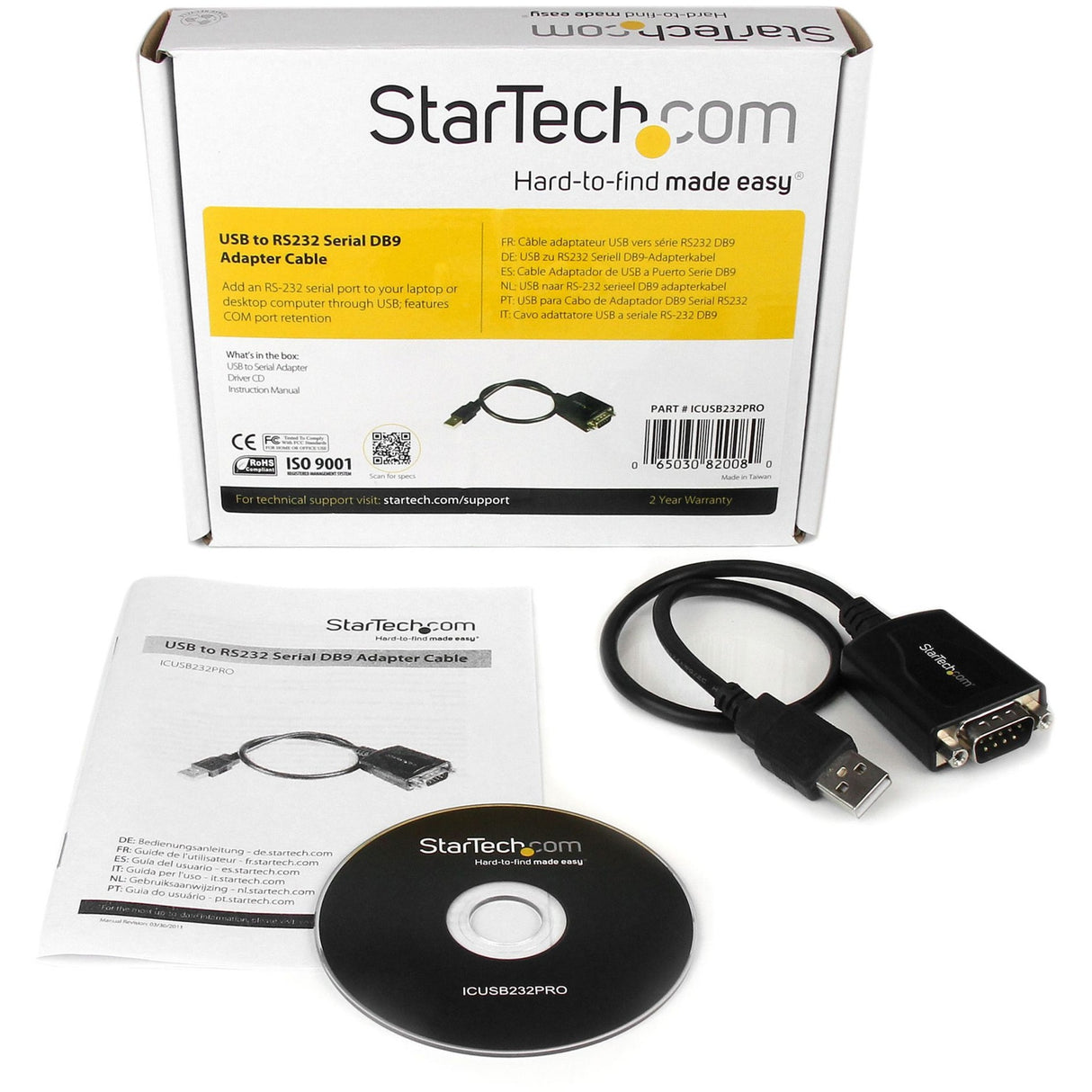 Startech USB a RS232 Serial DB9 Cable de adaptador con com-be