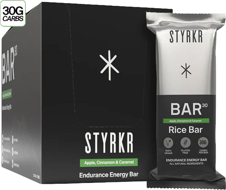Styrkr bar30 energy bar 43g box of 12 | apple cinnamon caramel