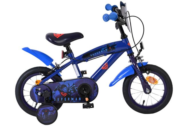 Superman kinderfiets - jongens - 12 inch - blauw - twee handremmen