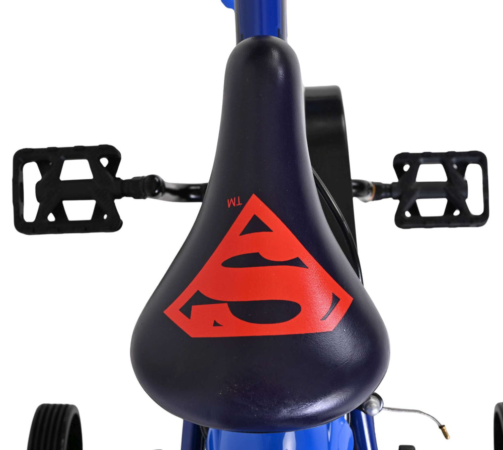 Superman kinderfiets - jongens - 12 inch - blauw - twee handremmen