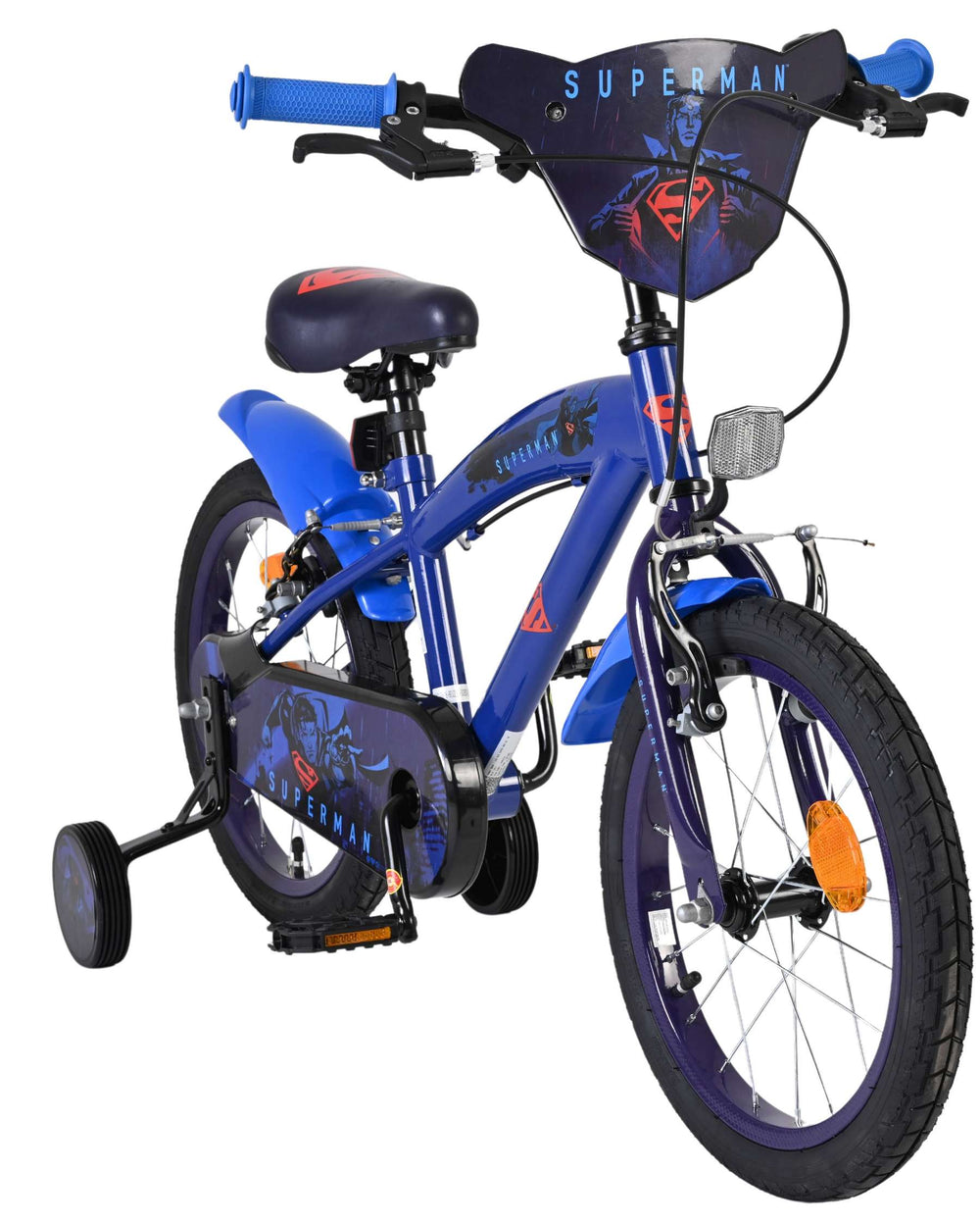 Superman children's bicycle - boys - 16 inch - blue - two hand brakes