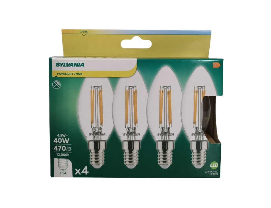 Sylvania LED LAMP E14 470 LM svíčka čistá 4 kusy