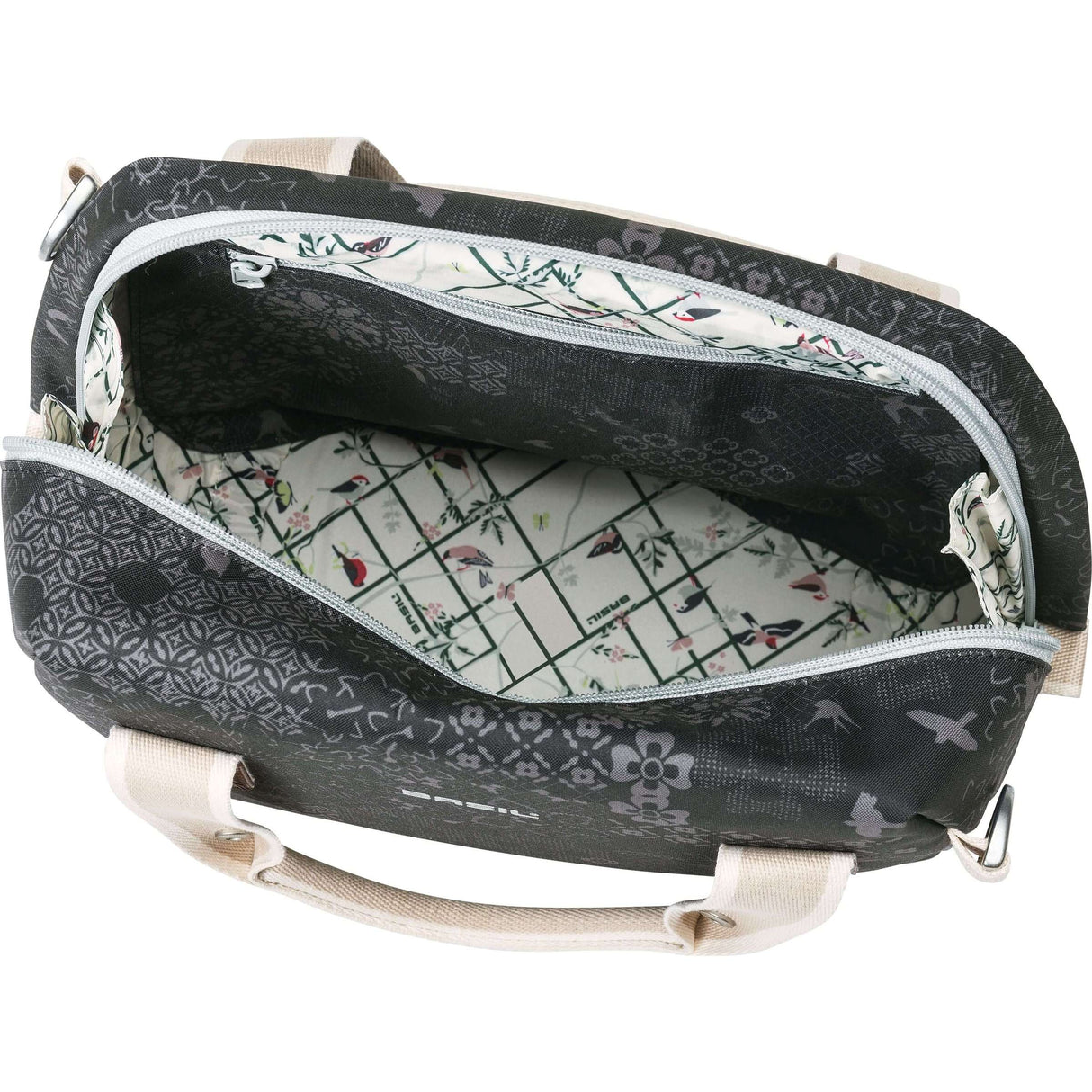 Basil Bohème City Bag - elegant green hand, shoulder and handlebar bag for women, suitable for electric bicycles and city bikes - Black