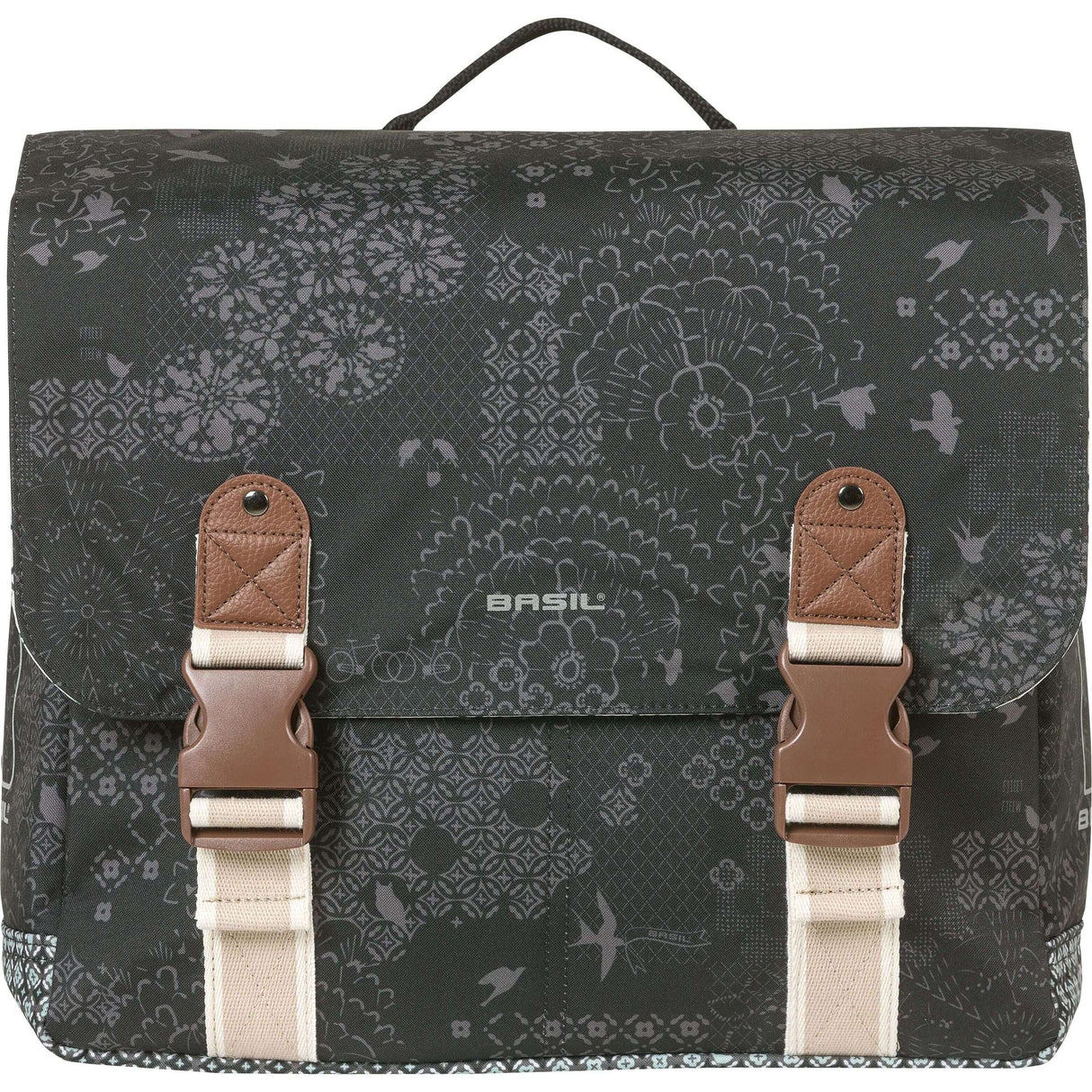 Basil double bicycle bag bohème mik 35 liters - black charcoal