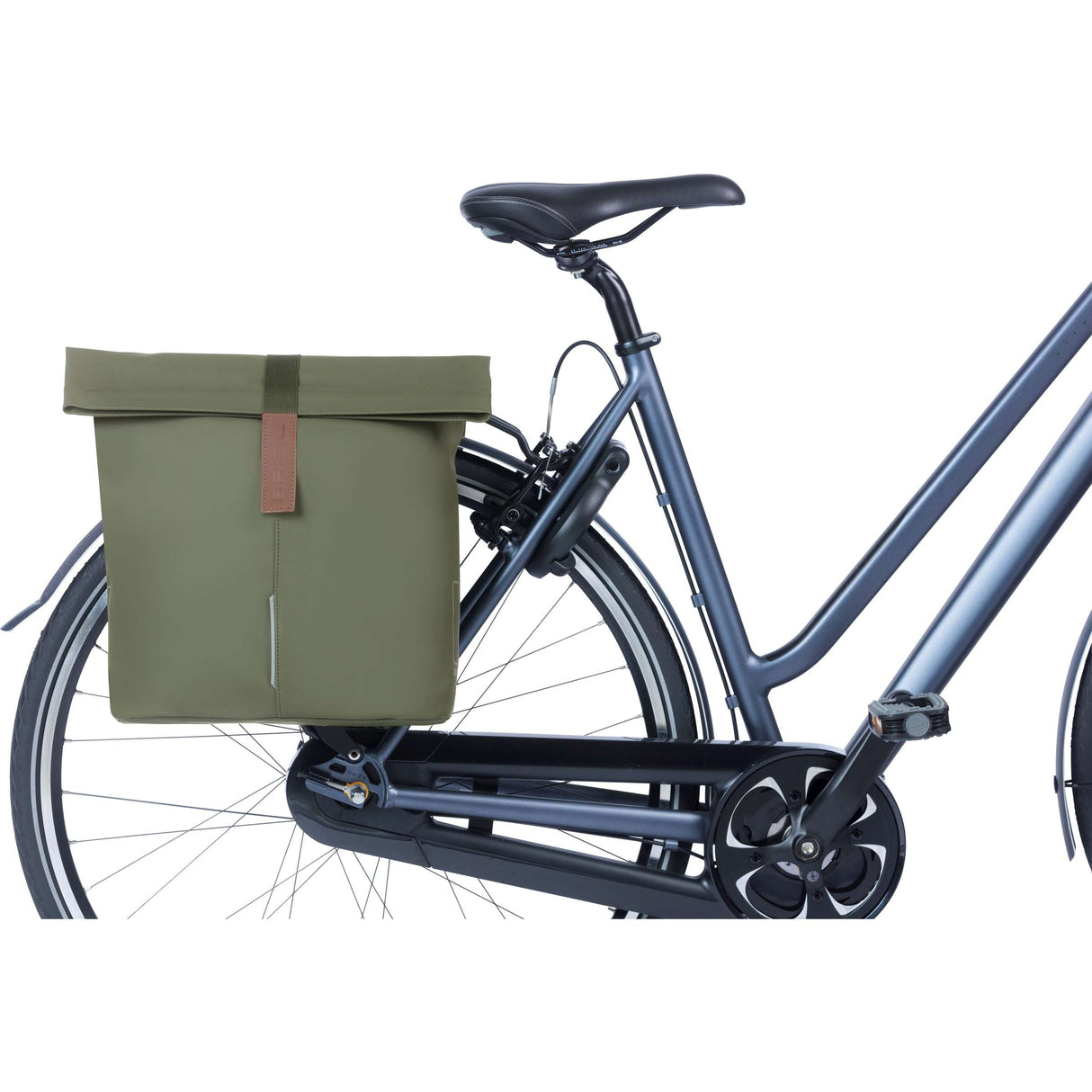 Basil Tas City Double Vegan Leather | Moss grøn