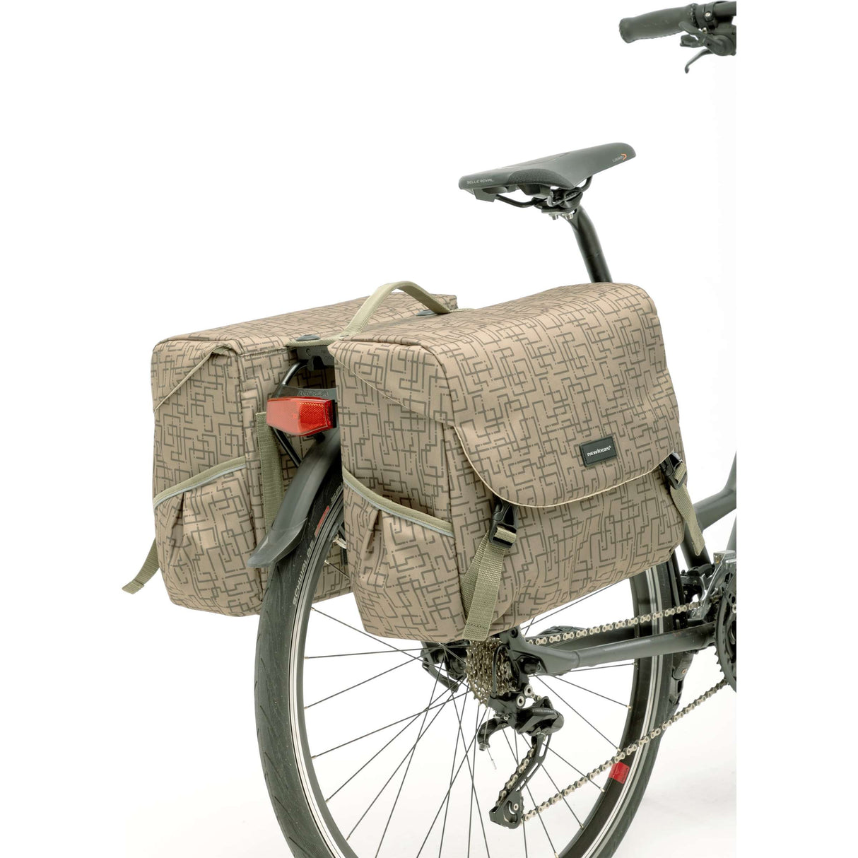 Mondi Joy Double Bicycle Bag - Water -Repellent Polyester - Racktime - Ivy Grey