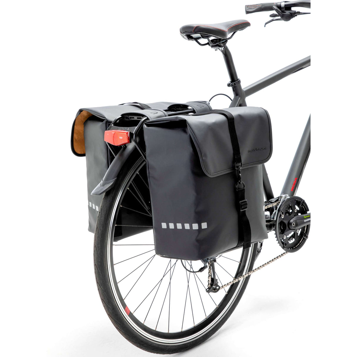 New LOOXS Bicycle Bag Odense - double, noir, eau -Pellite, réflexion, adapté aux vélos électriques