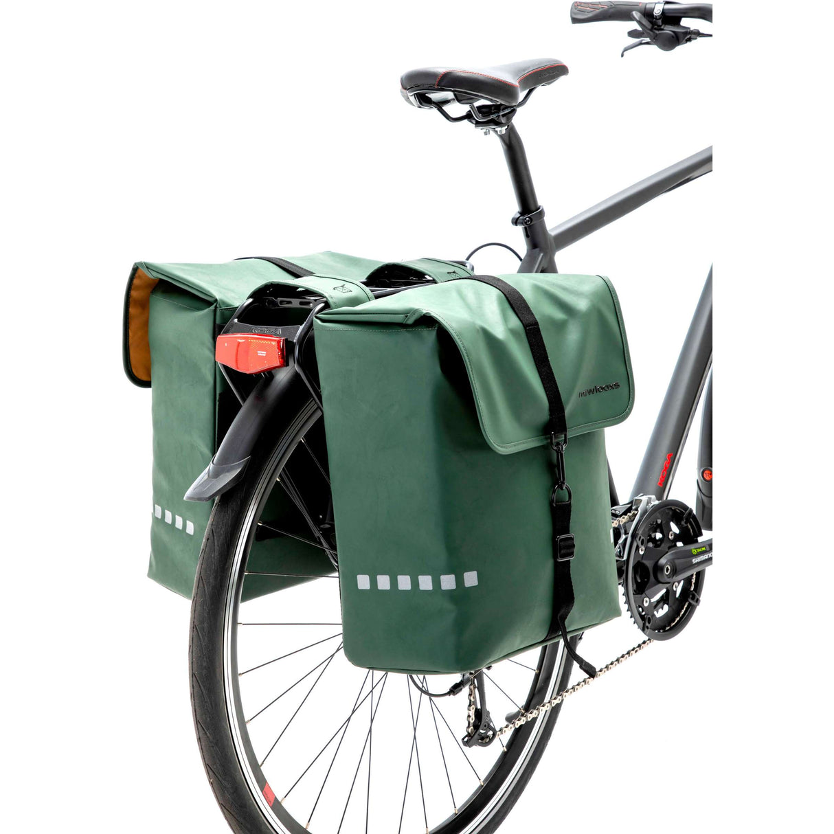 Saco de bicicletas odense - mochila dupla dura e espaçosa para bicicletas elétricas - verde