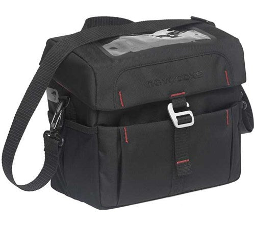 Vigo Handlebar Bag - Sporty handlebar bag, waterproof, reinforced, reflective, black