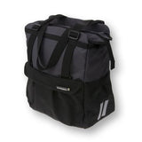 Basil Shopper XL - Sporty and trendy bicycle bag for groceries and beach, black anthracite, 20L