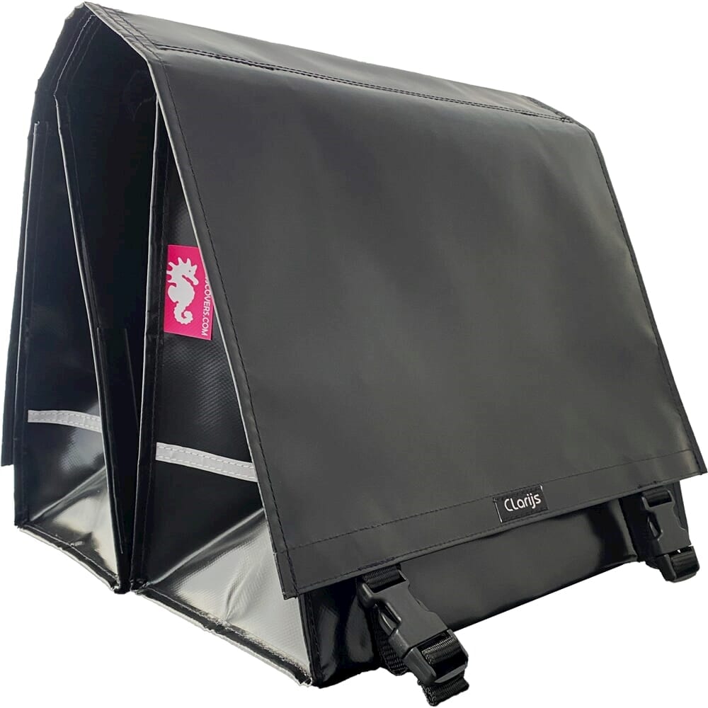 Clarijs cykelpose Dobbelt XL PVC 46L med udsparing sort