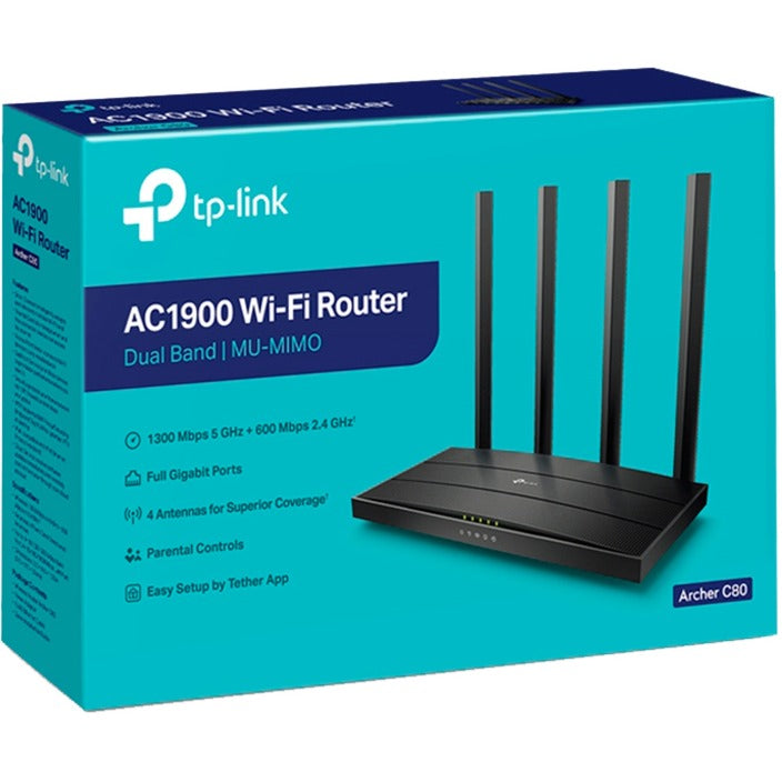 TP-Link Archer C80 AC1900 Router Wi-Fi sans fil MU-MIMO sans fil
