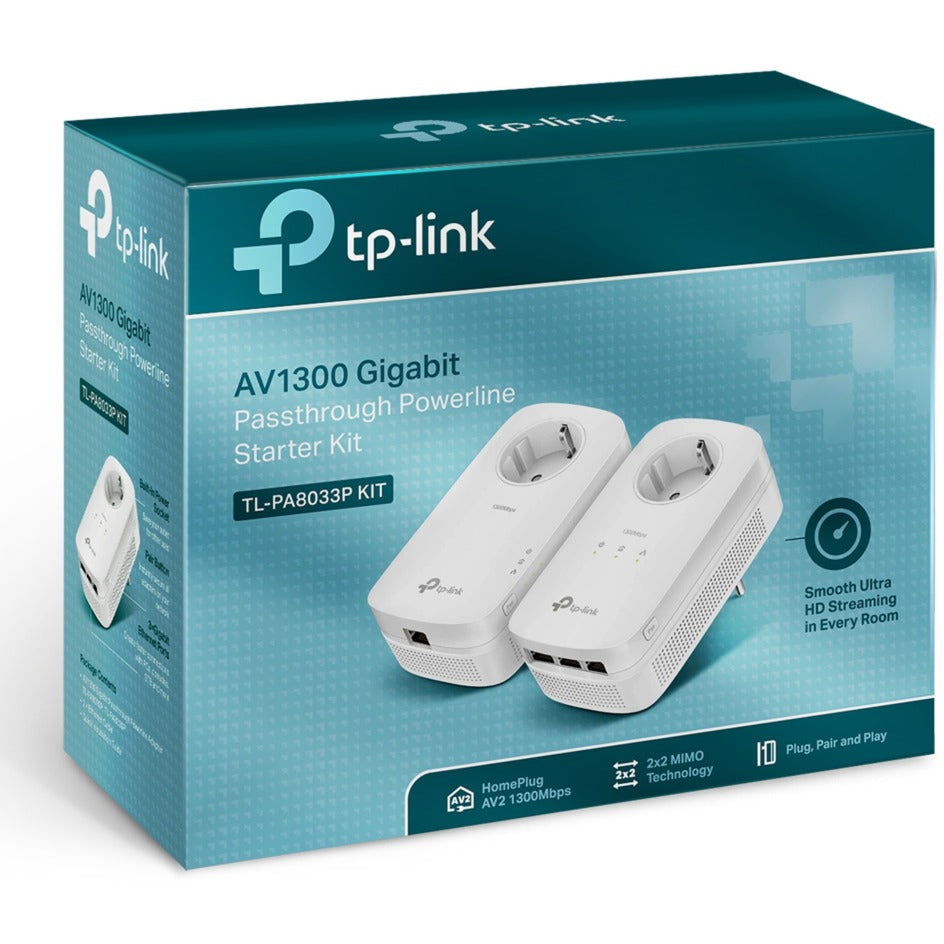 Kit TP-Link TL-PA8033P AV1300 Gigabit 3-Fever Gigabit Passthrough