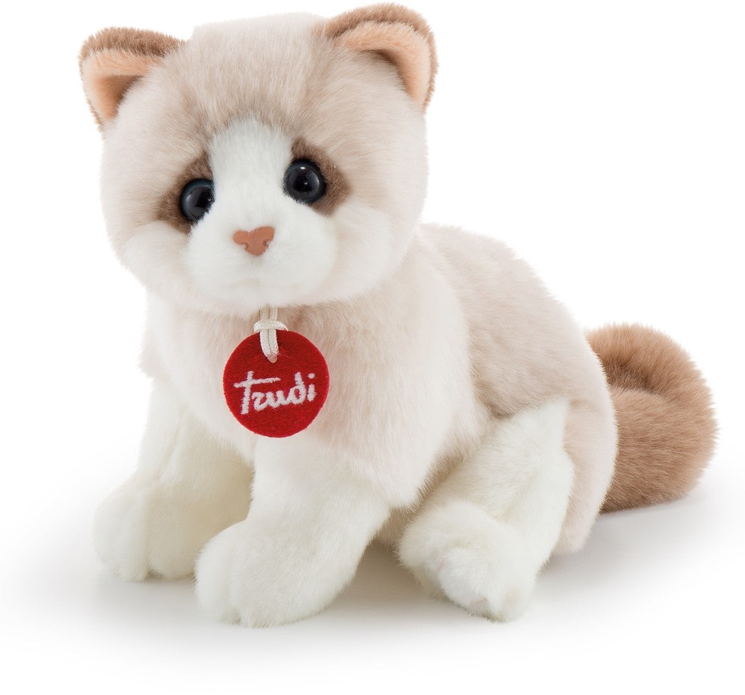 Trudi kitty brad white beige: 15x19x20 cm (s-20872)