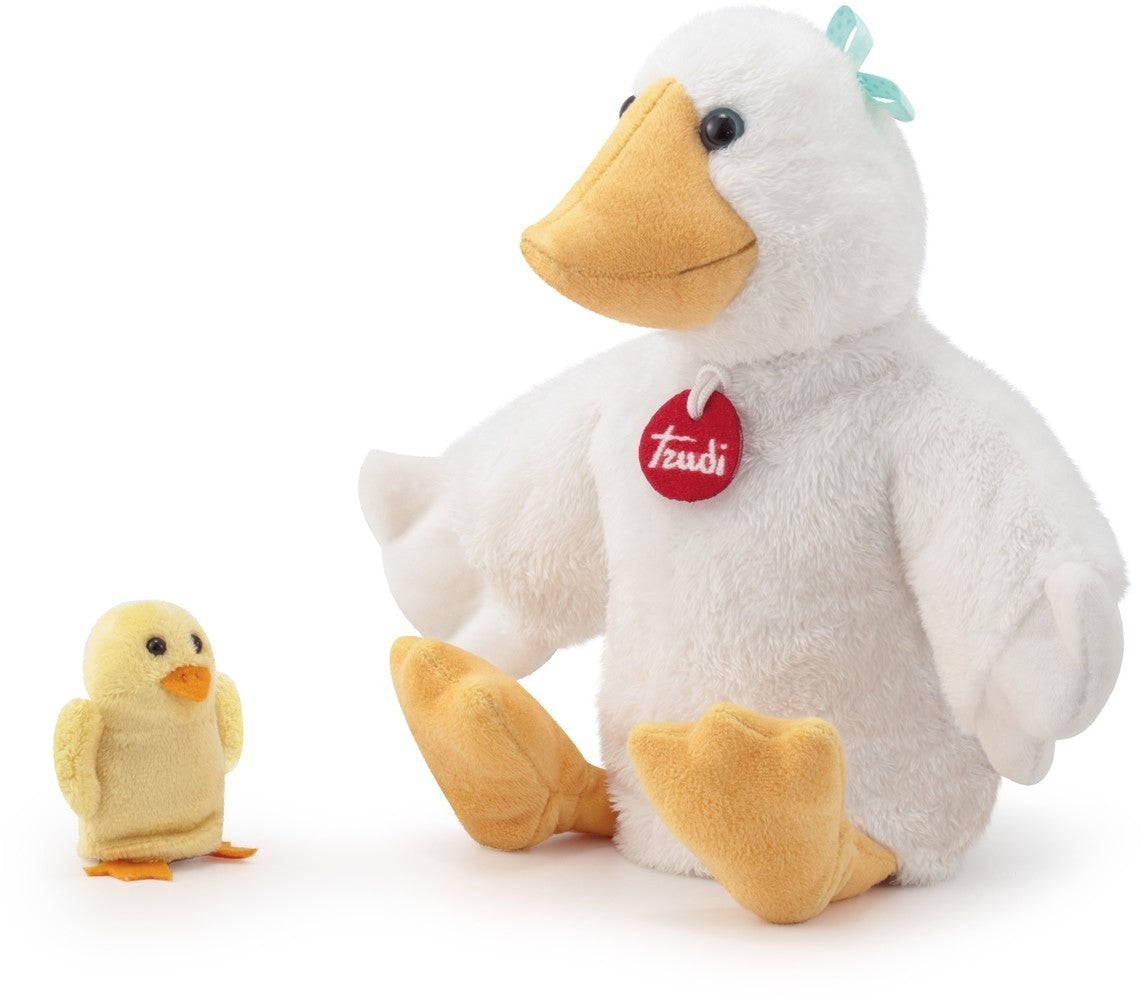 Hand puppet goose with baby 33cm