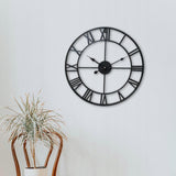 Teesa wandklok aluminium ø60cm zwart