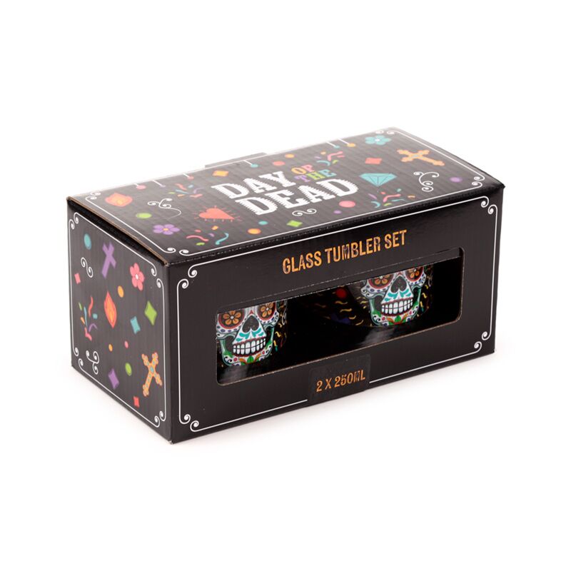 Zestaw 2 szklanek Dia de los Muertos o pojemności 250 ml