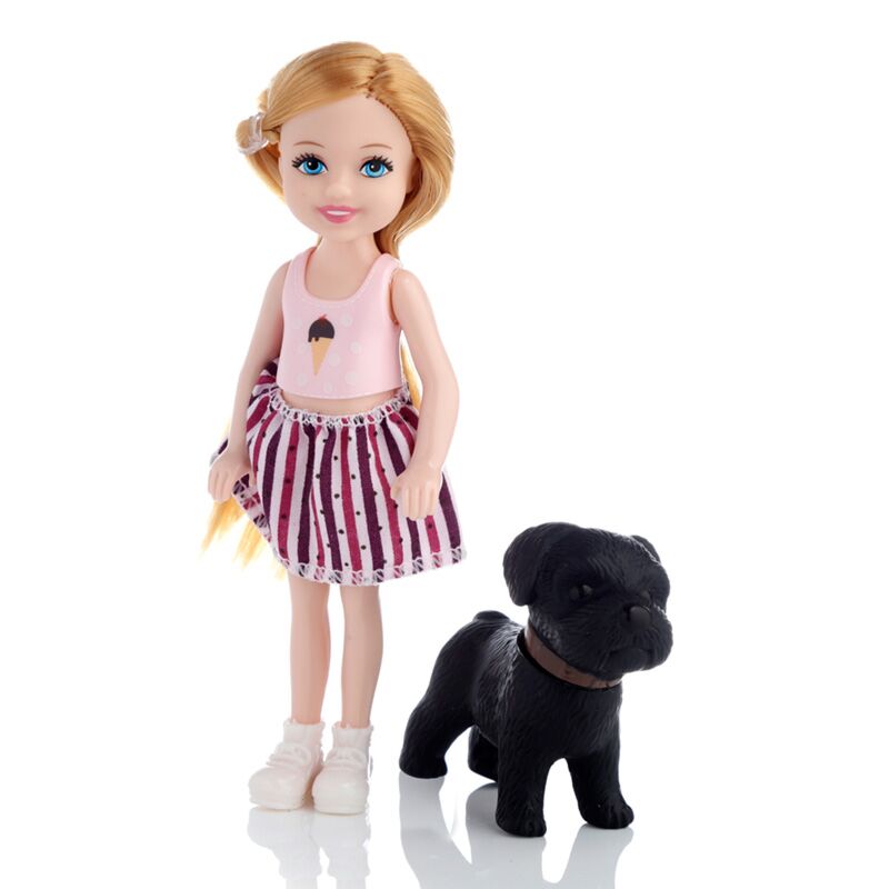 Sally dressed doll with dog accessories